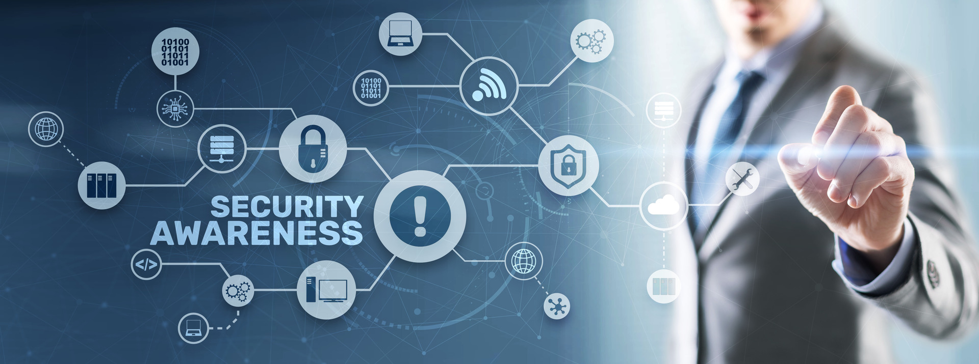 Security awareness training for Australian organisations with cybersecurity network icons