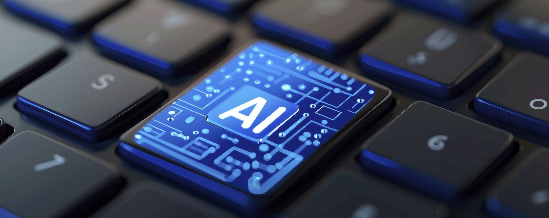 AI cyber threats Australia: Five Eyes cyber security statement AI key on a keyboard representing AI cyber threats Australia faces after the Five Eyes statement